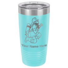 Load image into Gallery viewer, 20oz Vacuum Insulated Tumbler Mug, Fireman with Hose, Personalized Engraving Included
