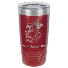 Load image into Gallery viewer, 20oz Vacuum Insulated Tumbler Mug, Fireman with Hose, Personalized Engraving Included
