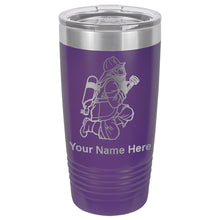 Load image into Gallery viewer, 20oz Vacuum Insulated Tumbler Mug, Fireman with Hose, Personalized Engraving Included
