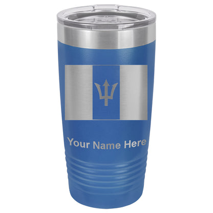 20oz Vacuum Insulated Tumbler Mug, Flag of Barbados, Personalized Engraving Included