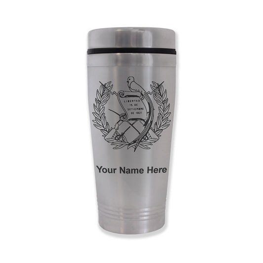 Commuter Travel Mug, Flag of Guatemala, Personalized Engraving Included