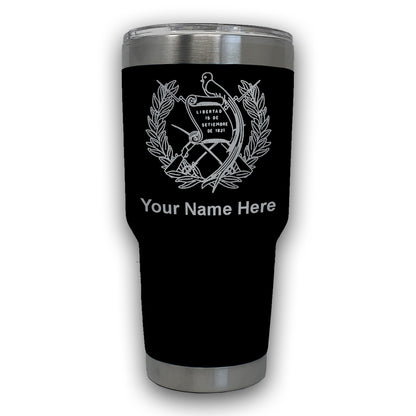 LaserGram 30oz Tumbler Mug, Flag of Guatemala, Personalized Engraving Included