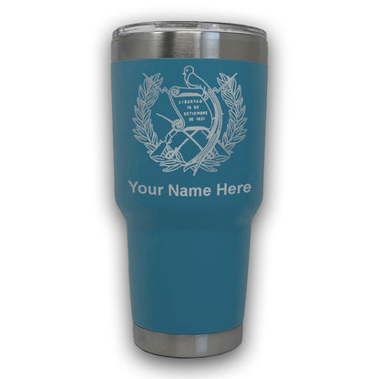 LaserGram 30oz Tumbler Mug, Flag of Guatemala, Personalized Engraving Included