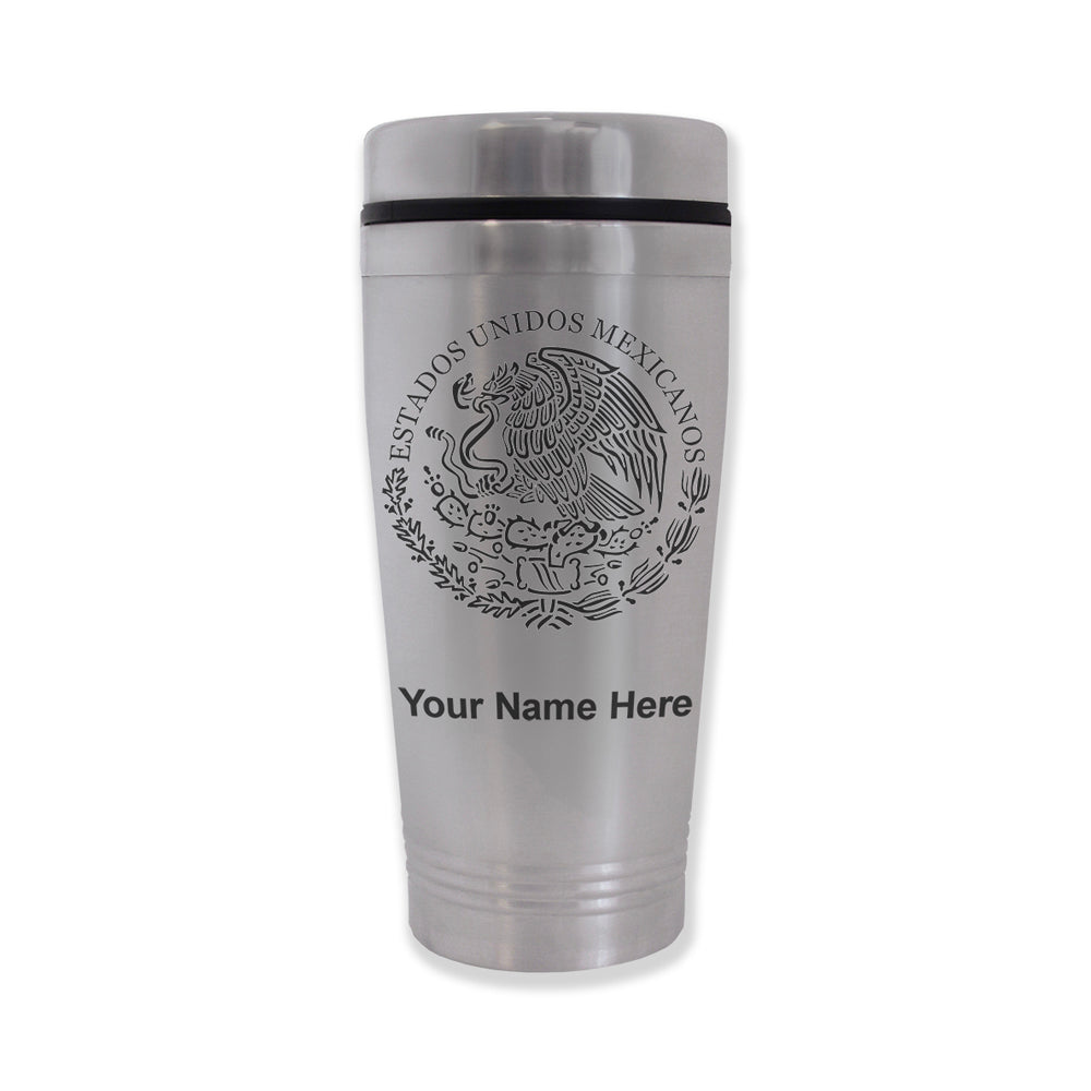 Commuter Travel Mug, Flag of Mexico, Personalized Engraving Included