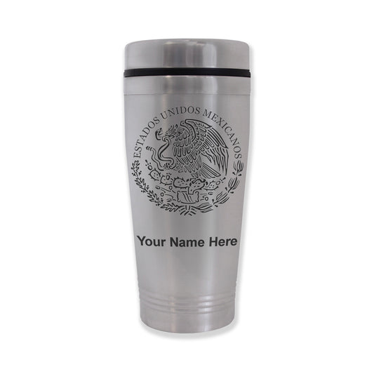 Commuter Travel Mug, Flag of Mexico, Personalized Engraving Included