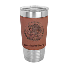 Load image into Gallery viewer, 20oz Faux Leather Tumbler Mug, Flag of Mexico, Personalized Engraving Included - LaserGram Custom Engraved Gifts
