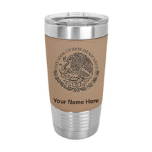 Load image into Gallery viewer, 20oz Faux Leather Tumbler Mug, Flag of Mexico, Personalized Engraving Included - LaserGram Custom Engraved Gifts
