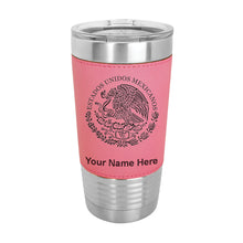 Load image into Gallery viewer, 20oz Faux Leather Tumbler Mug, Flag of Mexico, Personalized Engraving Included - LaserGram Custom Engraved Gifts
