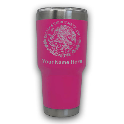 LaserGram 30oz Tumbler Mug, Flag of Mexico, Personalized Engraving Included