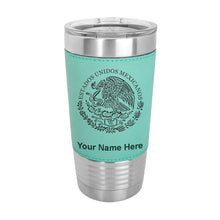 Load image into Gallery viewer, 20oz Faux Leather Tumbler Mug, Flag of Mexico, Personalized Engraving Included - LaserGram Custom Engraved Gifts
