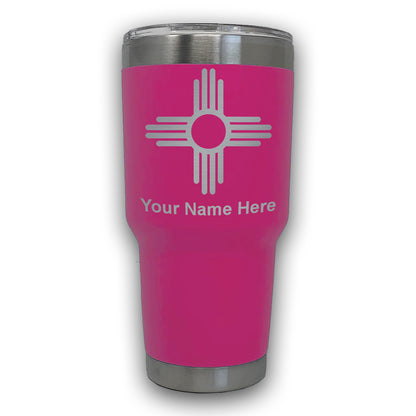 LaserGram 30oz Tumbler Mug, Flag of New Mexico, Personalized Engraving Included
