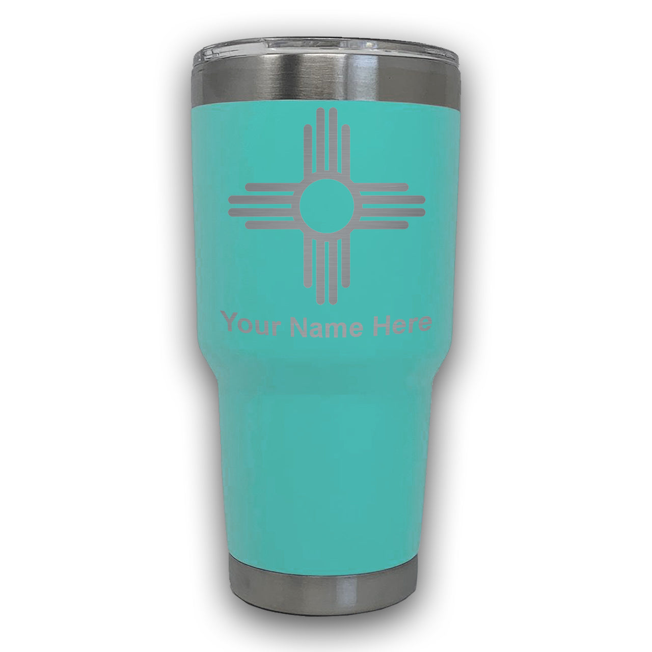 LaserGram 30oz Tumbler Mug, Flag of New Mexico, Personalized Engraving Included