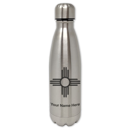 LaserGram Single Wall Water Bottle, Flag of New Mexico, Personalized Engraving Included