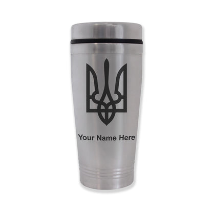 Commuter Travel Mug, Flag of Ukraine, Personalized Engraving Included