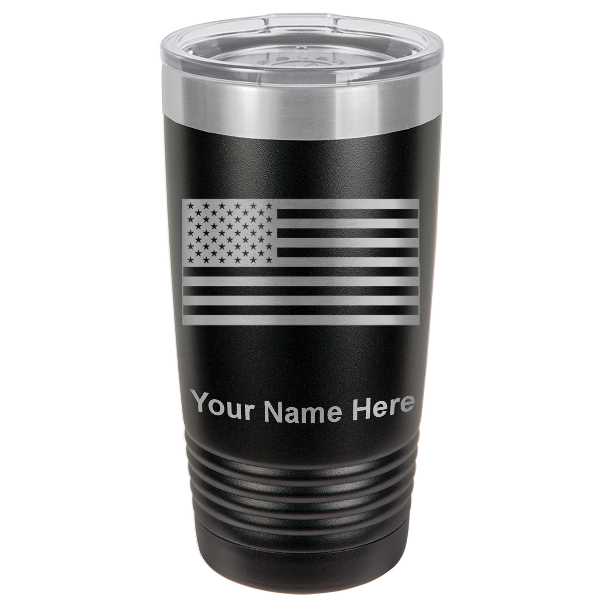 20oz Vacuum Insulated Tumbler Mug, Flag of the United States, Personalized Engraving Included