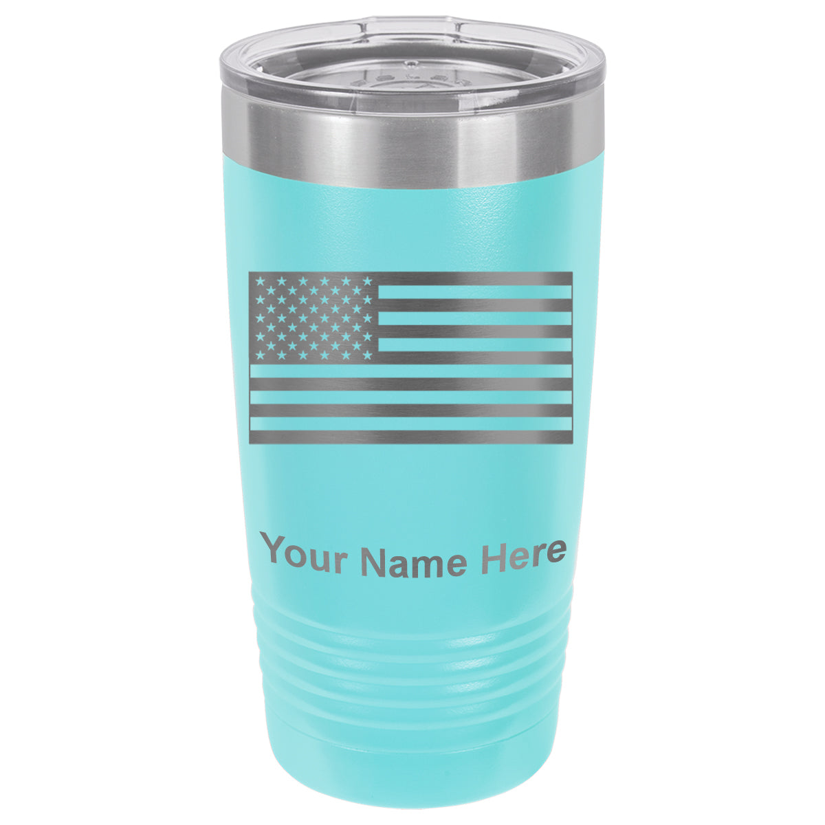20oz Vacuum Insulated Tumbler Mug, Flag of the United States, Personalized Engraving Included