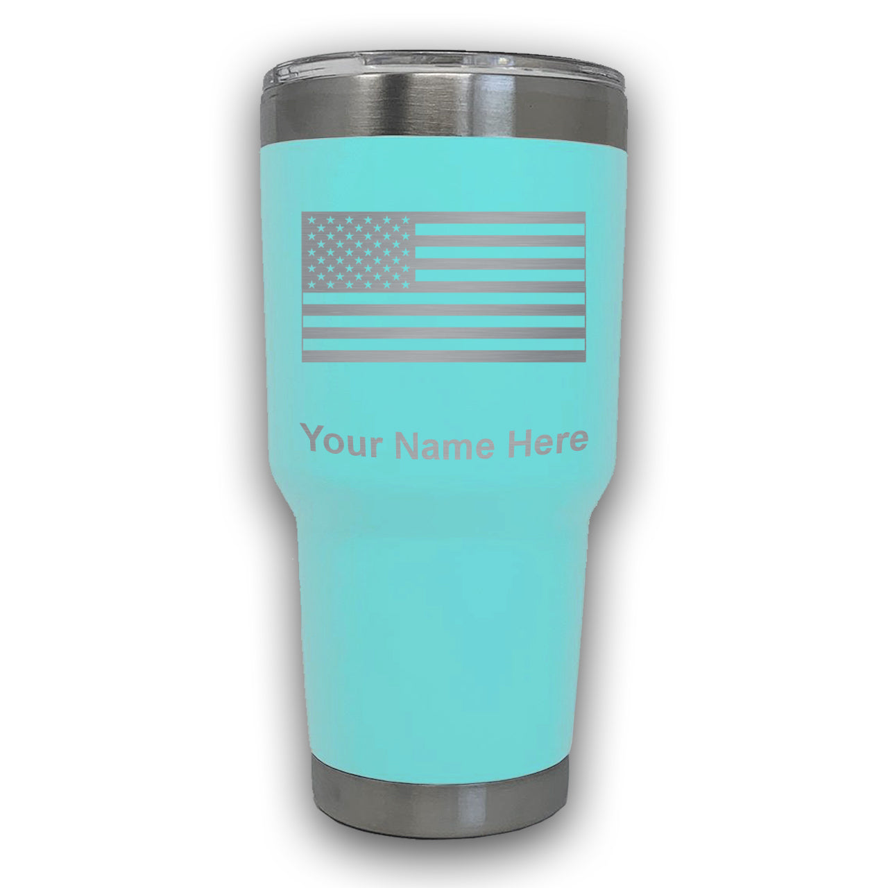 LaserGram 30oz Tumbler Mug, Flag of the United States, Personalized Engraving Included