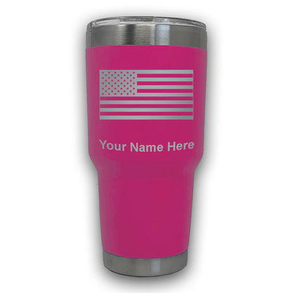 LaserGram 30oz Tumbler Mug, Flag of the United States, Personalized Engraving Included