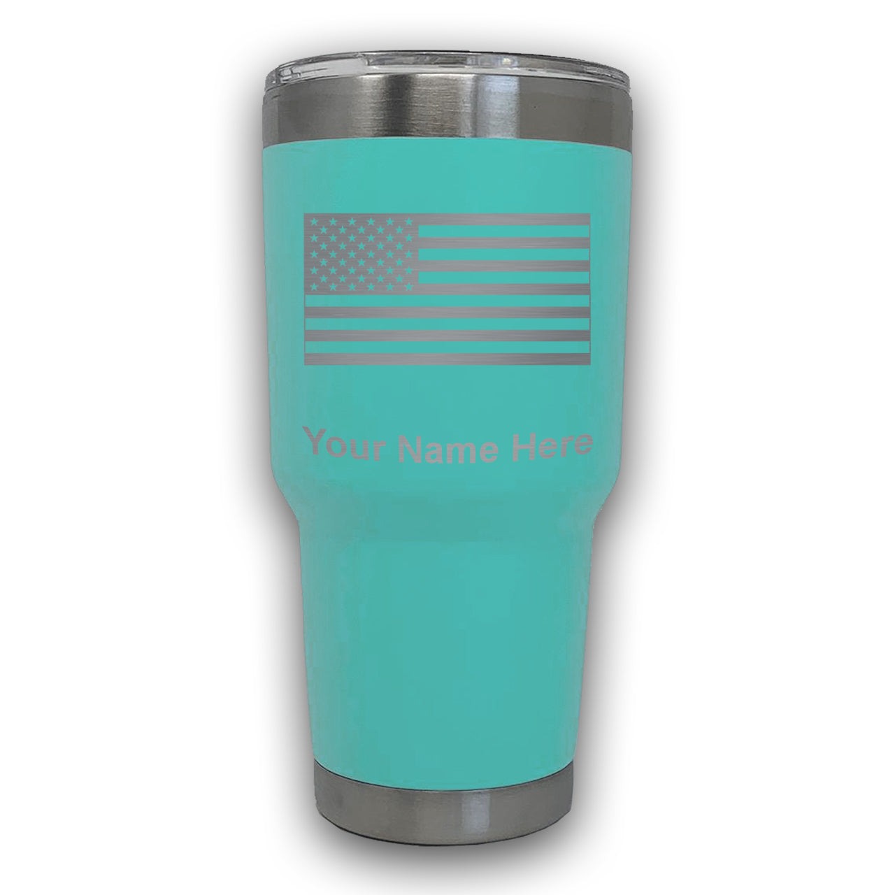 LaserGram 30oz Tumbler Mug, Flag of the United States, Personalized Engraving Included