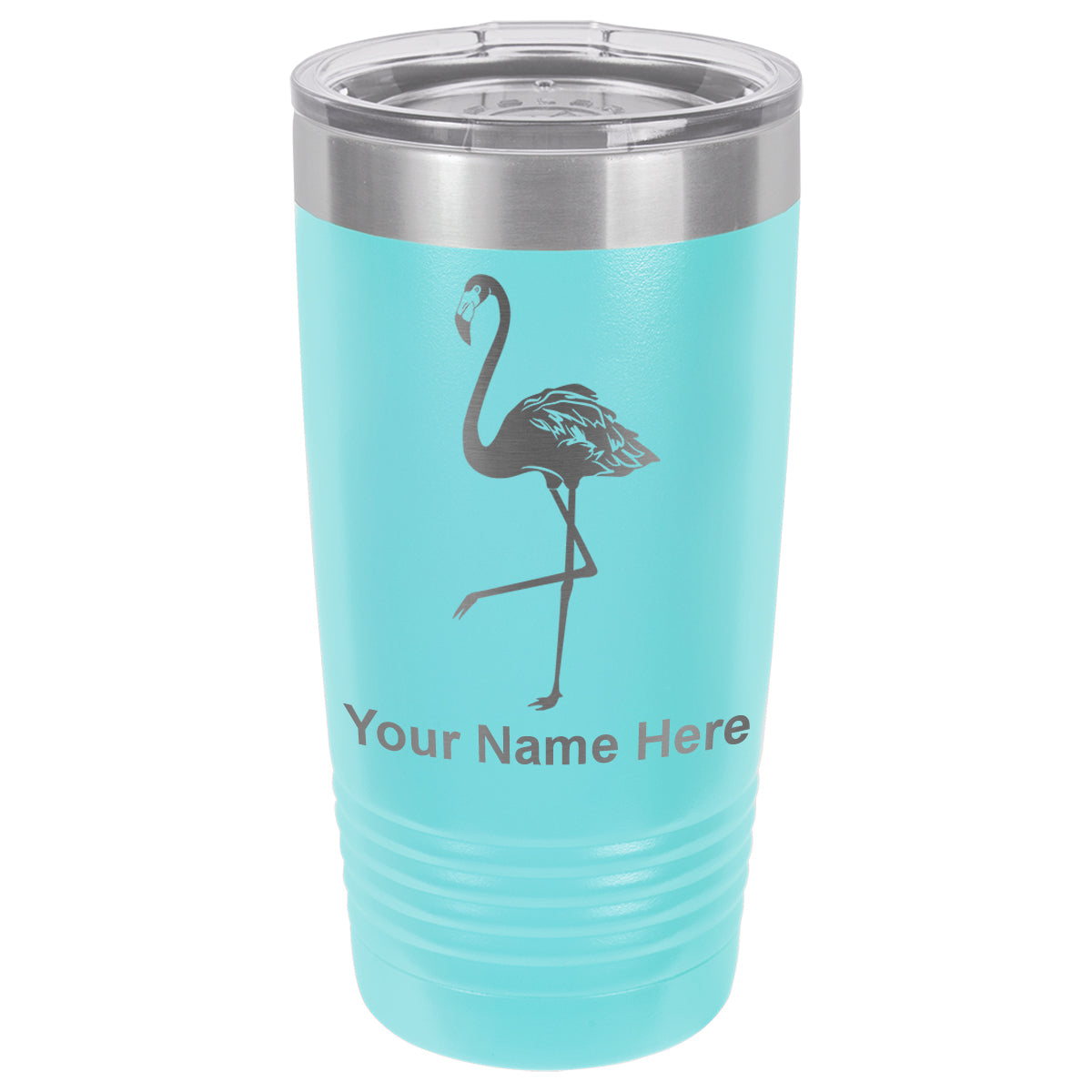 20oz Vacuum Insulated Tumbler Mug, Flamingo, Personalized Engraving Included