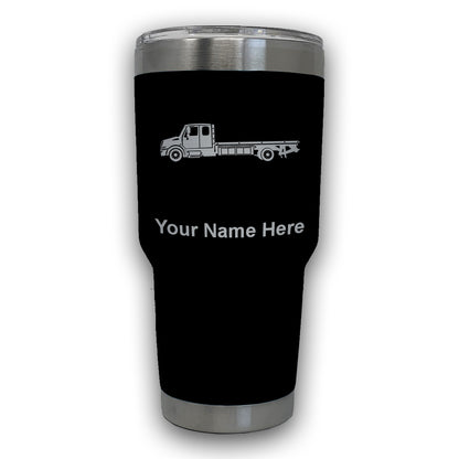 LaserGram 30oz Tumbler Mug, Flat Bed Tow Truck, Personalized Engraving Included