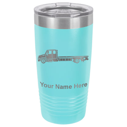 20oz Vacuum Insulated Tumbler Mug, Flat Bed Tow Truck, Personalized Engraving Included
