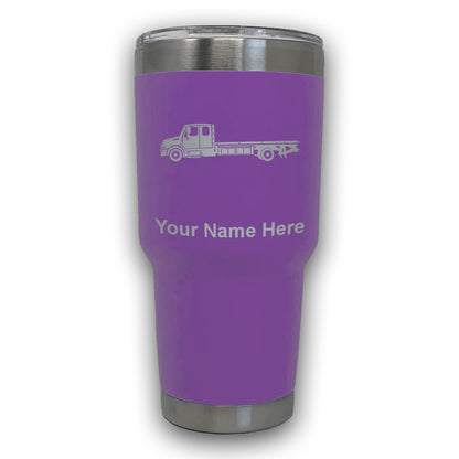 LaserGram 30oz Tumbler Mug, Flat Bed Tow Truck, Personalized Engraving Included