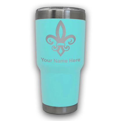 LaserGram 30oz Tumbler Mug, Fleur de Lis, Personalized Engraving Included