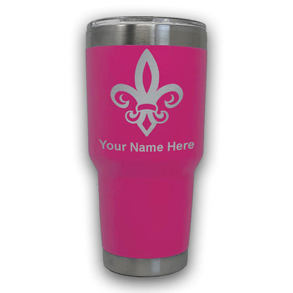 LaserGram 30oz Tumbler Mug, Fleur de Lis, Personalized Engraving Included