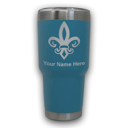 LaserGram 30oz Tumbler Mug, Fleur de Lis, Personalized Engraving Included