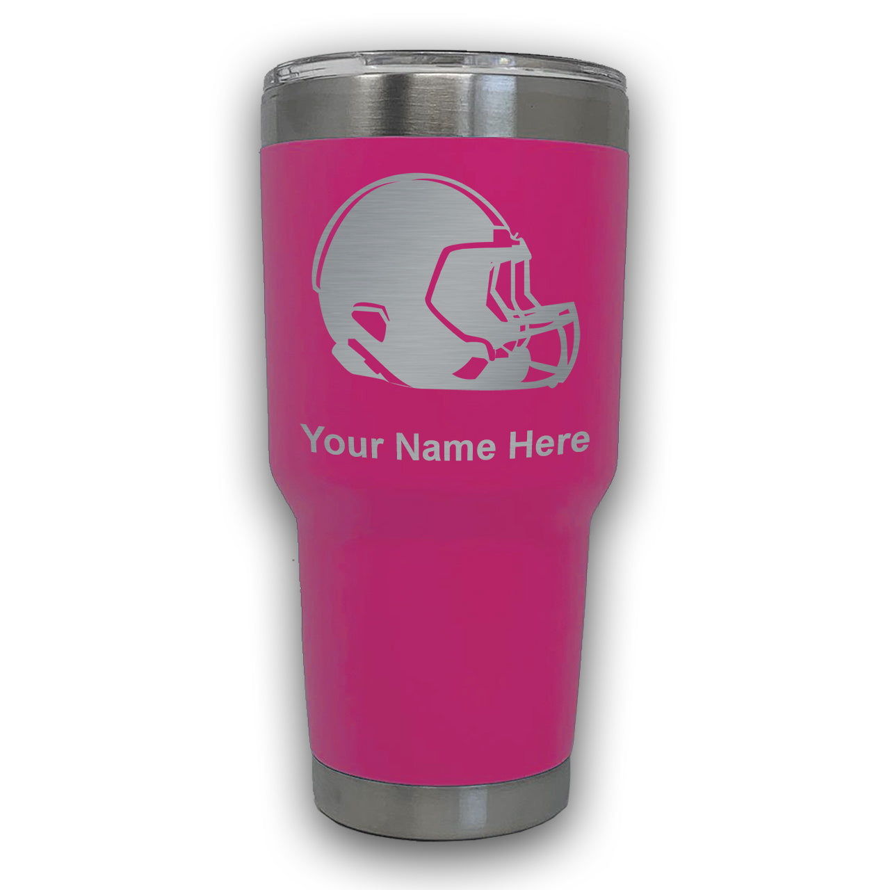 LaserGram 30oz Tumbler Mug, Football Helmet, Personalized Engraving Included