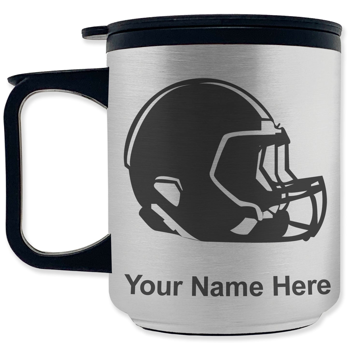 Coffee Travel Mug, Football Helmet, Personalized Engraving Included