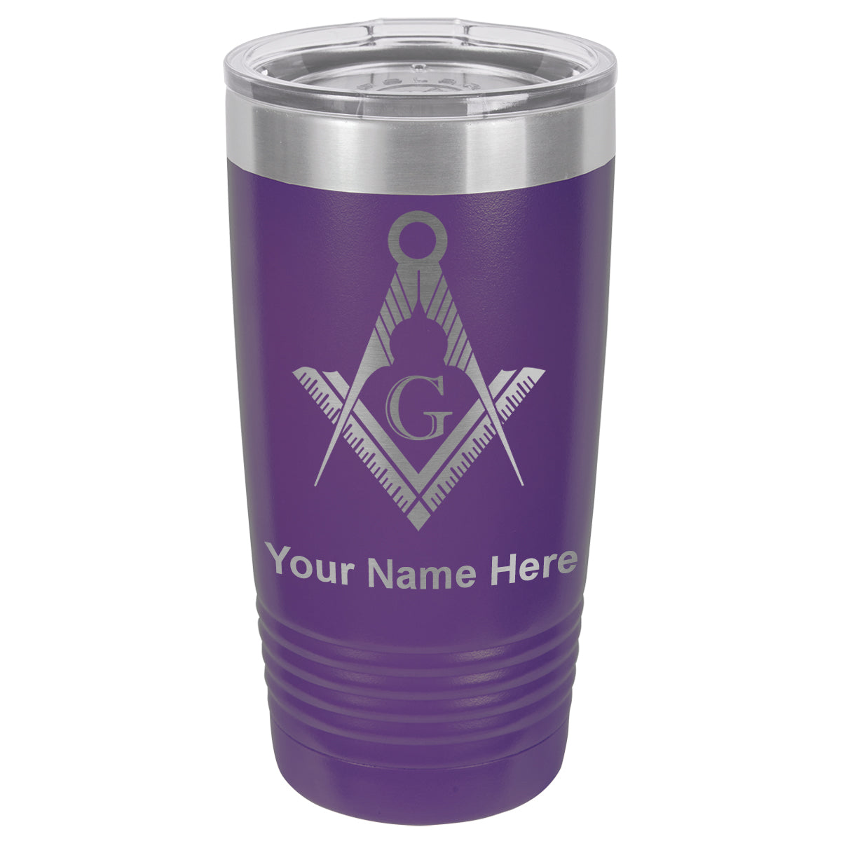 20oz Vacuum Insulated Tumbler Mug, Freemason Symbol, Personalized Engraving Included