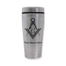 Load image into Gallery viewer, Commuter Travel Mug, Freemason Symbol, Personalized Engraving Included
