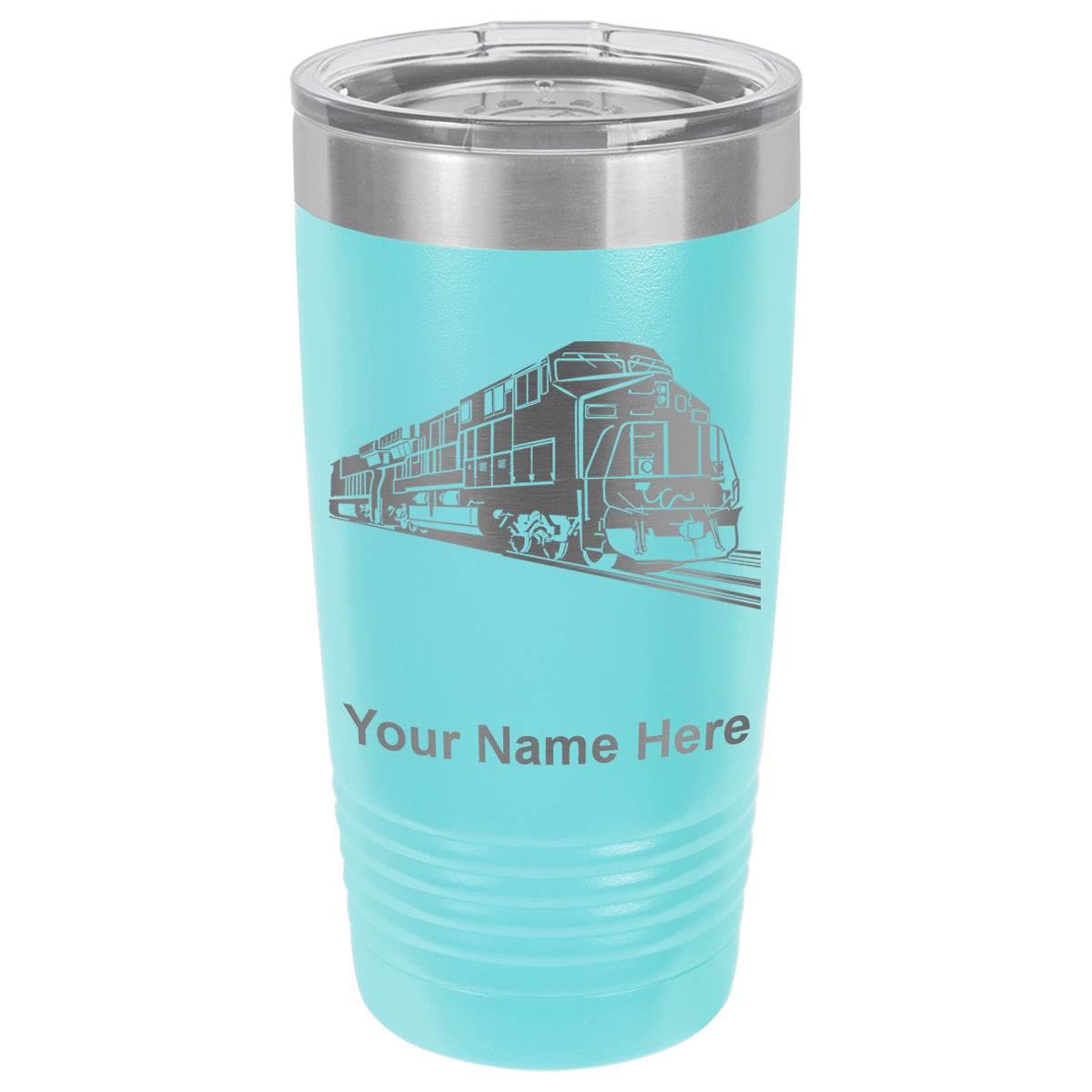 20oz Vacuum Insulated Tumbler Mug, Freight Train, Personalized Engraving Included
