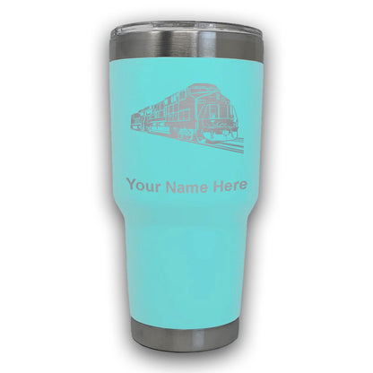 LaserGram 30oz Tumbler Mug, Freight Train, Personalized Engraving Included