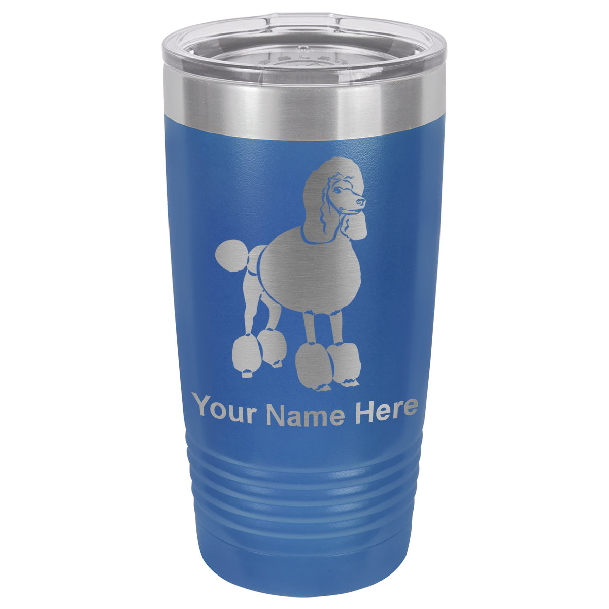 20oz Vacuum Insulated Tumbler Mug, French Poodle Dog, Personalized Engraving Included