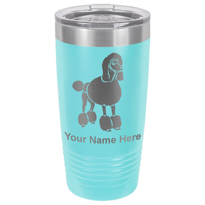 20oz Vacuum Insulated Tumbler Mug, French Poodle Dog, Personalized Engraving Included