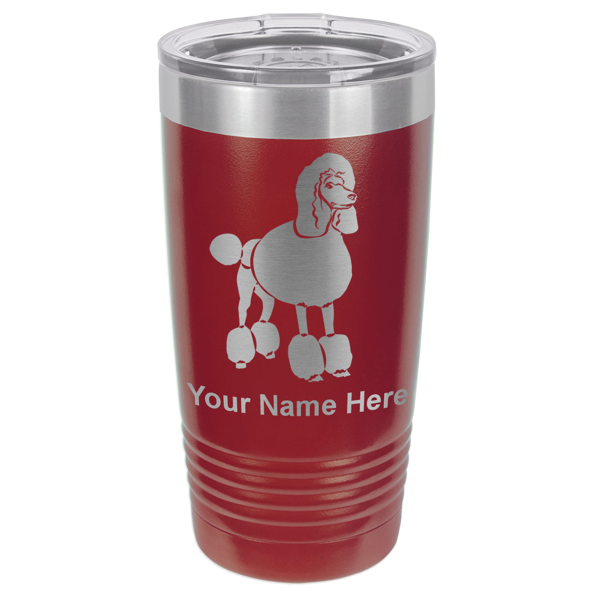 20oz Vacuum Insulated Tumbler Mug, French Poodle Dog, Personalized Engraving Included