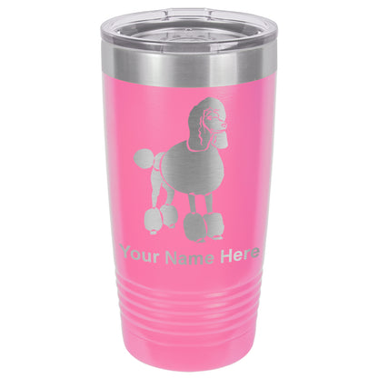 20oz Vacuum Insulated Tumbler Mug, French Poodle Dog, Personalized Engraving Included