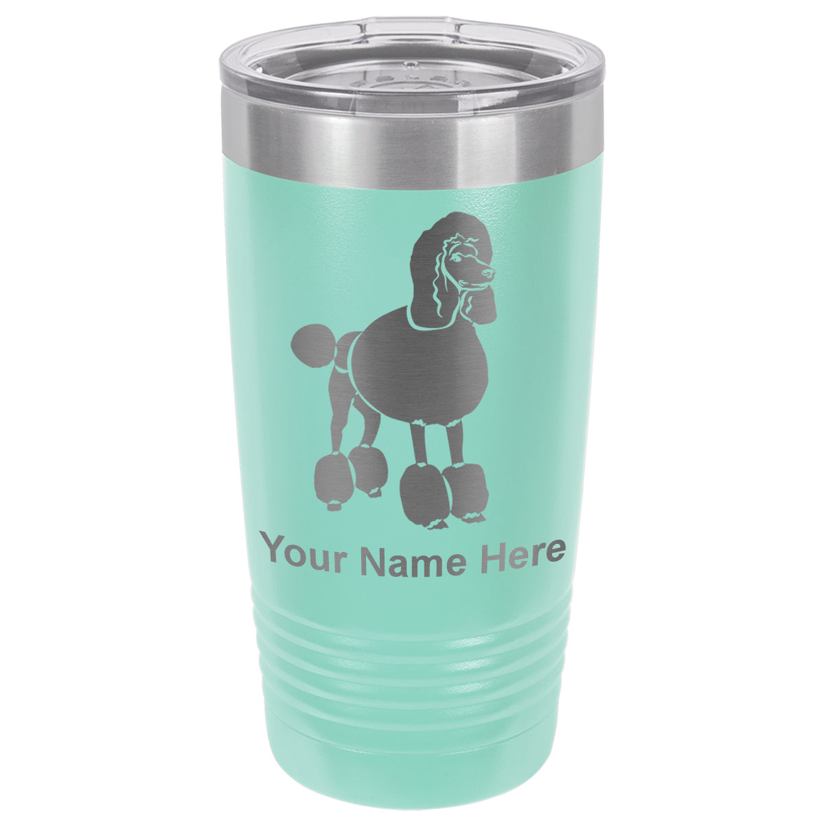 20oz Vacuum Insulated Tumbler Mug, French Poodle Dog, Personalized Engraving Included