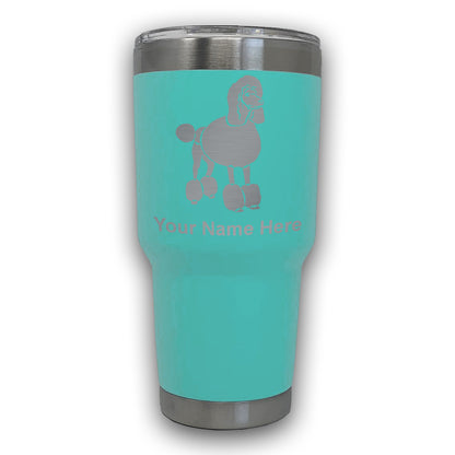 LaserGram 30oz Tumbler Mug, French Poodle Dog, Personalized Engraving Included