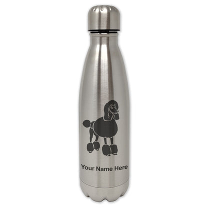 LaserGram Single Wall Water Bottle, French Poodle Dog, Personalized Engraving Included