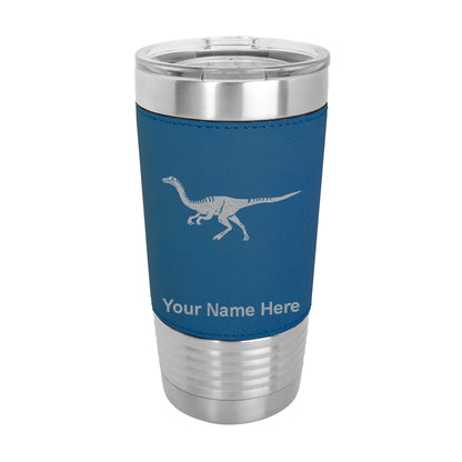 20oz Faux Leather Tumbler Mug, Gallimimus Dinosaur, Personalized Engraving Included - LaserGram Custom Engraved Gifts