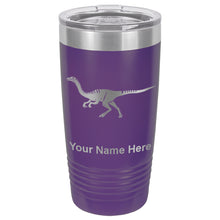 Load image into Gallery viewer, 20oz Vacuum Insulated Tumbler Mug, Gallimimus Dinosaur, Personalized Engraving Included
