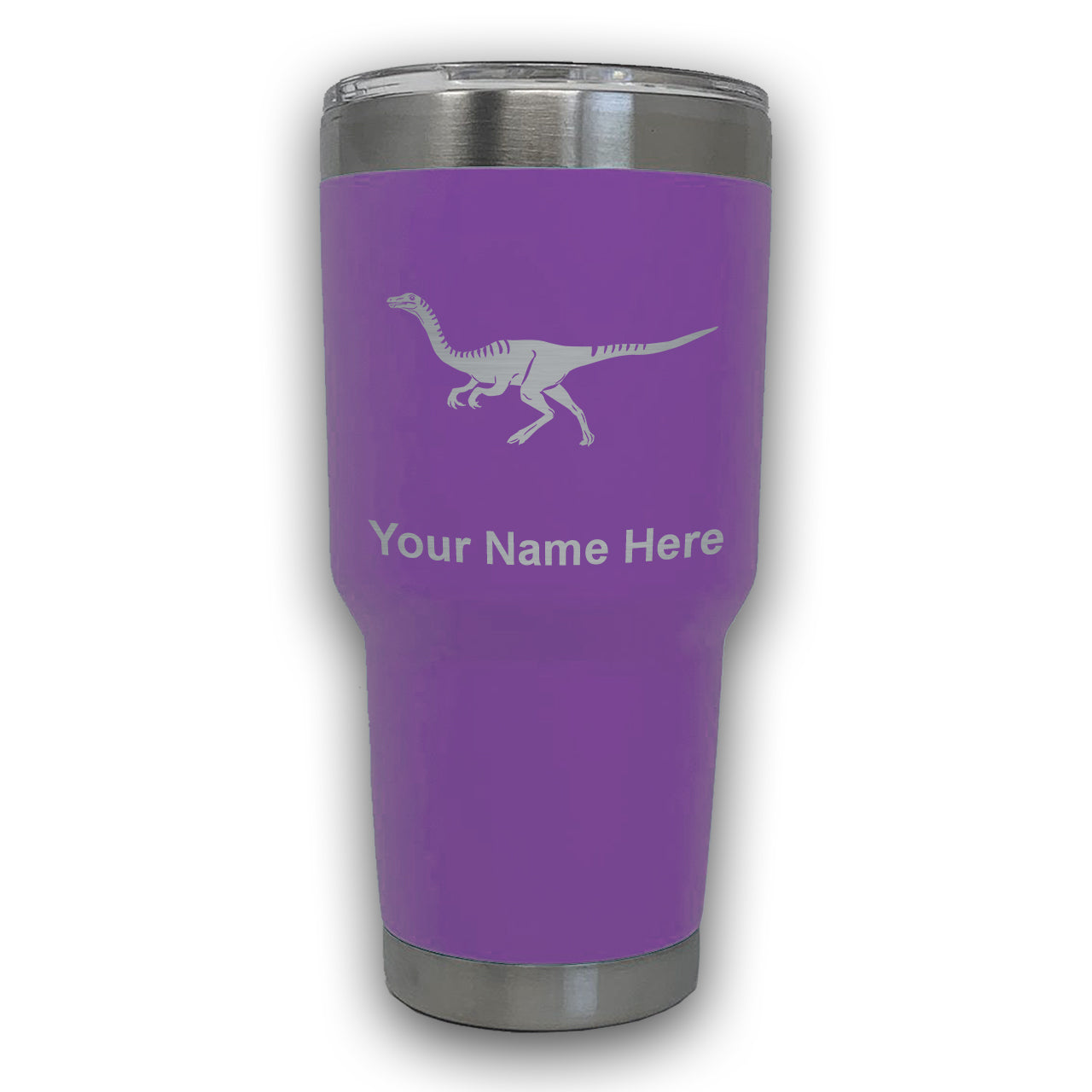 LaserGram 30oz Tumbler Mug, Gallimimus Dinosaur, Personalized Engraving Included