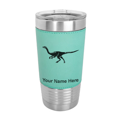 20oz Faux Leather Tumbler Mug, Gallimimus Dinosaur, Personalized Engraving Included - LaserGram Custom Engraved Gifts