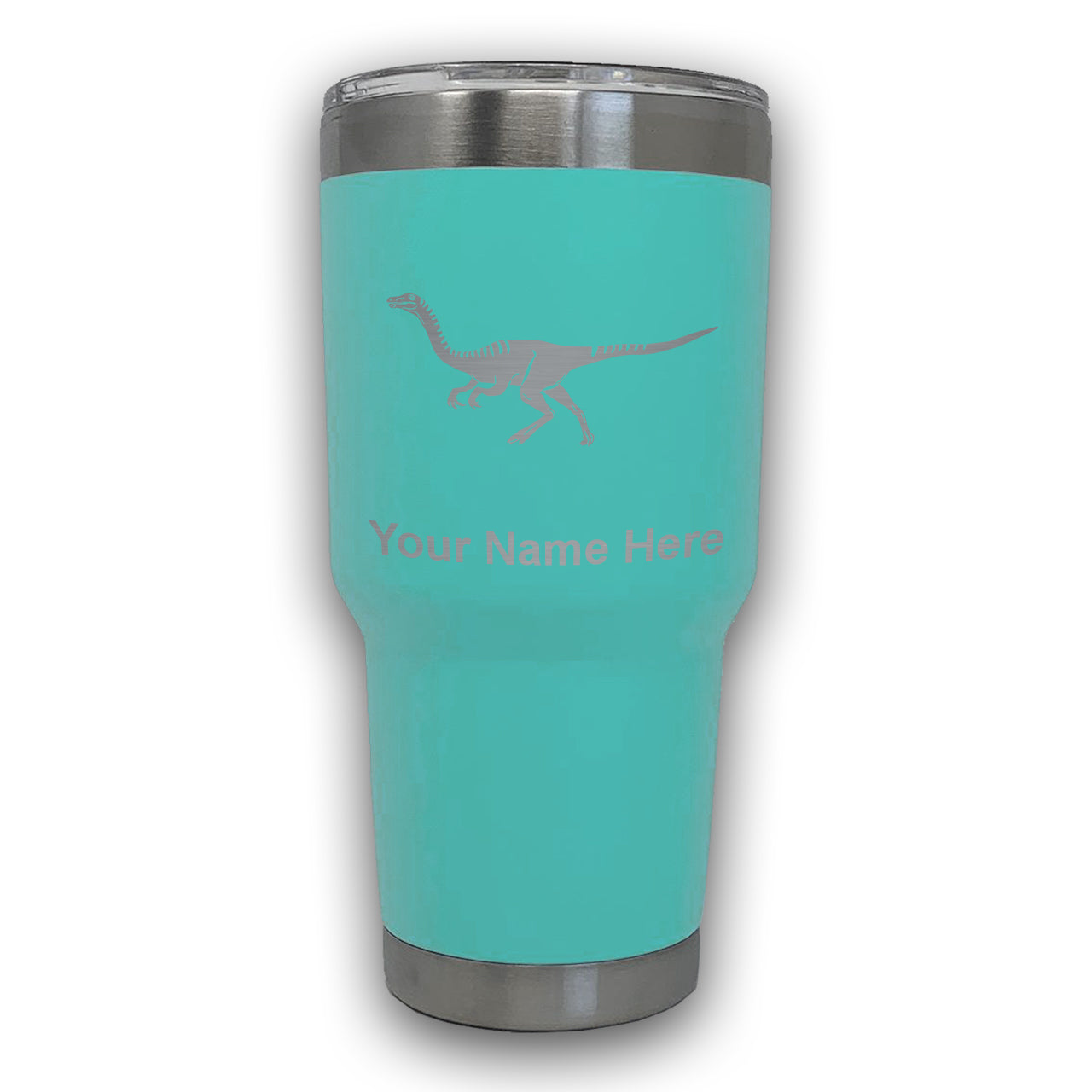 LaserGram 30oz Tumbler Mug, Gallimimus Dinosaur, Personalized Engraving Included