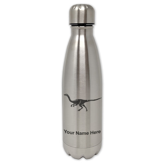 LaserGram Single Wall Water Bottle, Gallimimus Dinosaur, Personalized Engraving Included