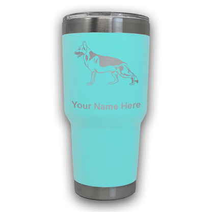 LaserGram 30oz Tumbler Mug, German Shepherd Dog, Personalized Engraving Included